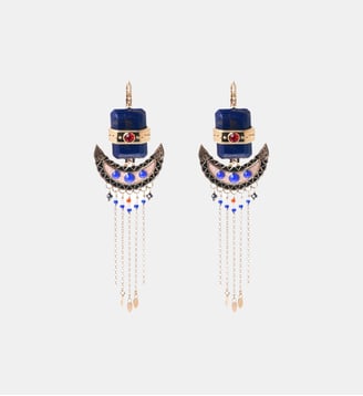 Boucles d'oreilles pendantes perles et chaînes LOMBOK - Hipanema - Indigo
