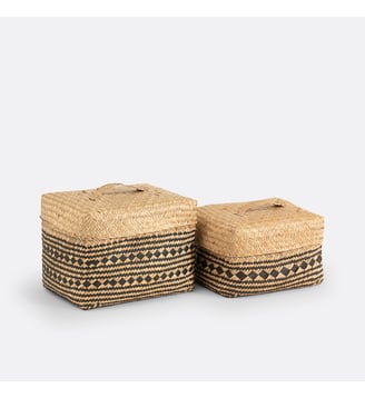 Lot 2 paniers - La Redoute Interieurs - Naturel noir