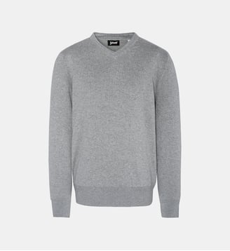 Pull col V - Schott - Gris chine