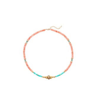 Collier court Akarab - Hipanema - Rose et bleu