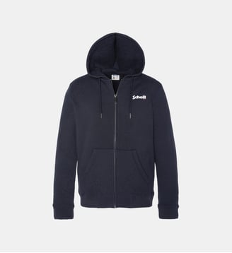 Sweatshirt zippé à capuche - Schott - Bleu marine