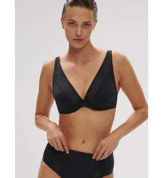 Haut de maillot de bain triangle avec armatures - Noir - Simone Pérèle - Noir