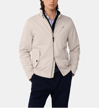 Veste Harrington En Mélange De Coton - Hackett London - Beige