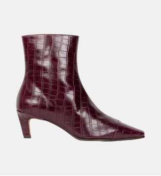 Bottines à Talons Jeanne Cuir Embossé Croco Bobbies