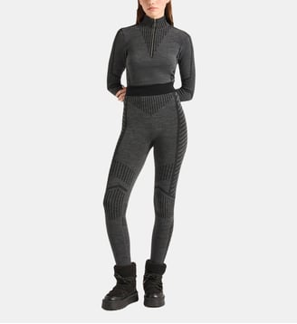 Legging seamela coupe ajustée - Fusalp - Gris chiné et noir