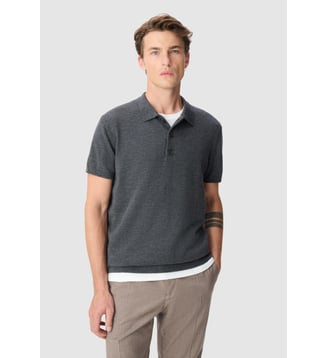 Polo tricot 100% laine - Ikks - Gris foncé
