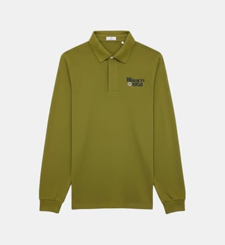 Polo manches longues maille piquée uni - Serge Blanco - Vert