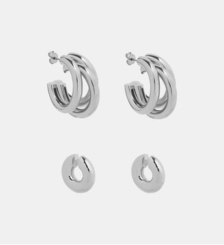 Duo de créoles et ear cuffs punk - Rabanne - Argent