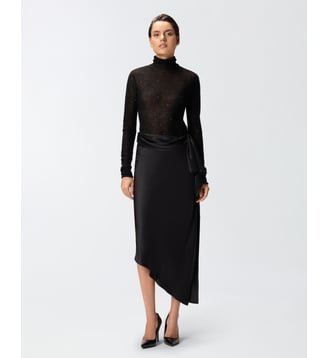 Jupe midi asymétrique - Pinko - Limousine noire