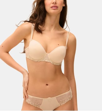 Soutien-gorge corbeille avec armatures Delice à broderies - Simone Pérèle - Beige