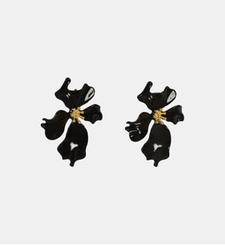 Boucles d'oreilles fleur - La Fée Maraboutée - Noir