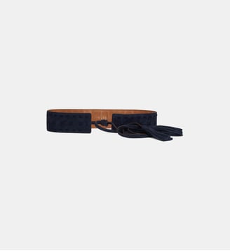 Ceinture en cuir velours - IRINA - Pablo - Bleu marine