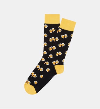Chaussettes en coton - Bière - Arthur - Noir