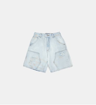 Short en denim effet usé - MM6 Maison Margiela - Denim bleu