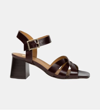Sandales à Talon Esther Cuir - Bobbies - Marron foncé