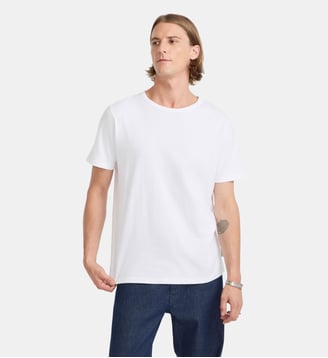 t-shirt en coton manches courtes - Agnès b. - Blanc