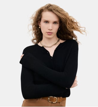 Pull msally 100% cachemire - Motif uni - Caroll - Noir