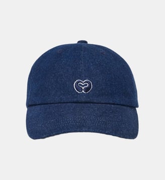 Casquette à logo en denim brut - Maje - Bleu marine