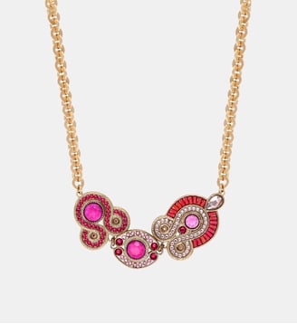 Collier chaîne court ajustable   - Circus - Satellite - Rose fuchsia