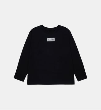 T-shirt à manches longues avec logo - MM6 Maison Margiela - Noir