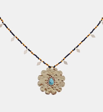 Collier de perles pampilles et pendentif MOKUSAI - Hipanema - Noir
