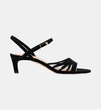 Monroe - Sandales En Cuir Chèvre Velours Noir - Parallèle - Noir