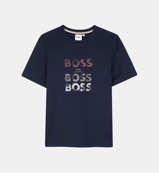 Tee-shirt manches courtes - BOSS Kidswear - Bleu cargo