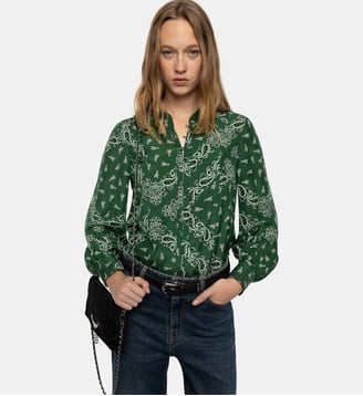 Chemise Twina 100% Soie - Zadig&Voltaire - Vert meadow