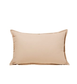 housse de coussin  Coton lin uni - Madura - Beige minéral