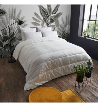 Couette TEMPEREE Ultra Aérée - Coton Tencel - Henriette - Wake Me Green - Blanc