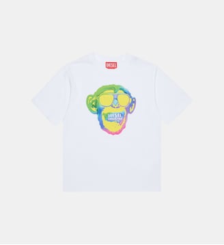 T-shirt avec logo et imprimé Monkey - Diesel Kids - Blanc