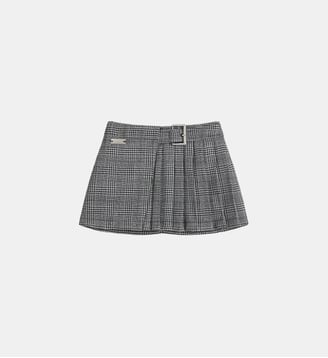 Jupe plissée en laine - Balmain - Noir