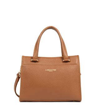 Petit sac à main Foulonné Double DAILY en cuir - Lancaster - Camel