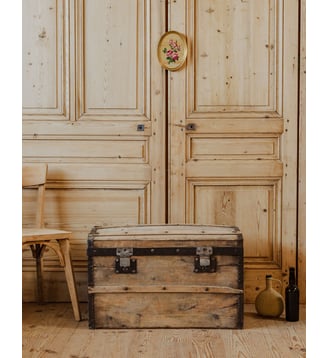Malle en bois Lucienne N°302- Produit chiné - Debongout - Bois clair