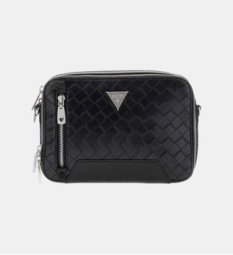 Sac pochette Torrino double zip signature - Guess - Noir