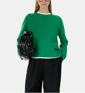Pull à col rond en laine - LENORE - Gerard Darel - Émeraude