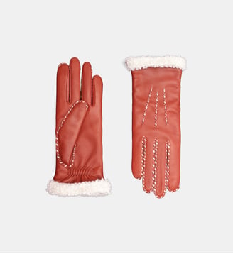 Gants Marie-Louise Femme Cuir Doublés Alpaga - Agnelle - Cardinal