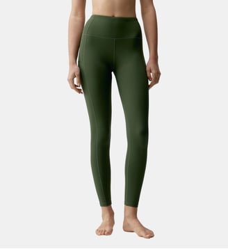 Legging de sport Asura Longueur longue taille haute double ceinture - Born Living Yoga - Vert olive profond