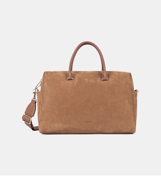 Sac cabas main Suède Cube en cuir - Lancaster - Camel