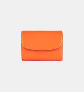 Portefeuille Paris PM en cuir - Lancaster - Orange