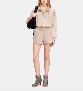 Shorts en nylon avec bandes latérales - Diesel - Marron clair
