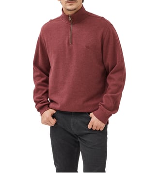 Sweatshirt droit en coton à col zip Alton Ave - Rodd & Gunn - Canneberge