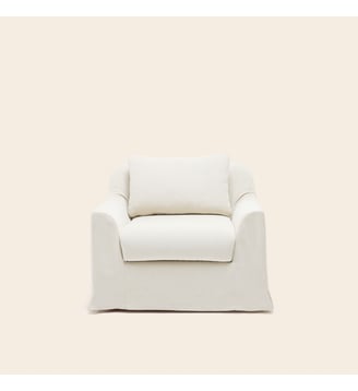 Fauteuil  Revêtement en tissu naturel - Madura - Écru