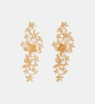 Boucles d'oreilles longues à fleurs - Balaboosté - Doré