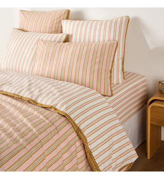 Housse de couette en percale de coton, à rayures - La Redoute Interieurs - Multicolore