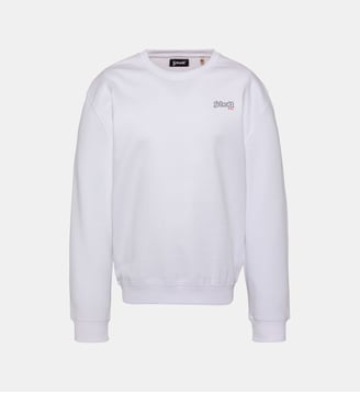Sweatshirt noir à col rond - Schott - Blanc