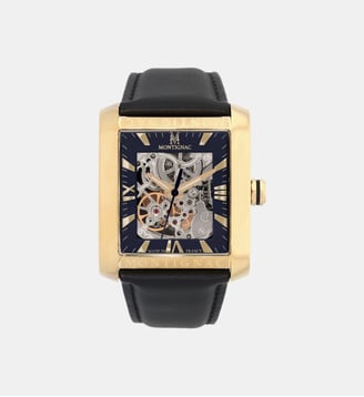 Montre automatique Rectangle Noir MOW1011 - Montignac - Doré