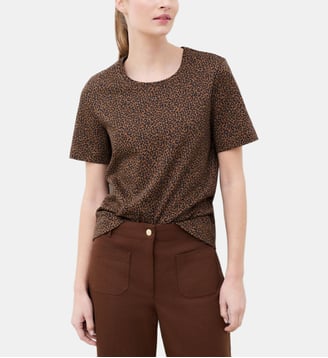 T-shirt thugo-leo - Motif imprimé - Coton - Caroll - Marron