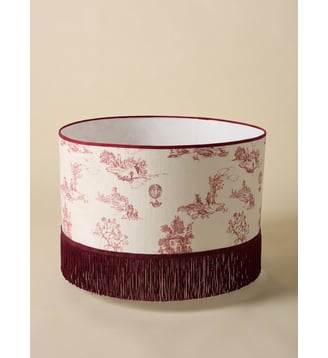 Abat-jour esprit toile de jouy - Grand modèle - Cyrillus - Jouy bordeaux