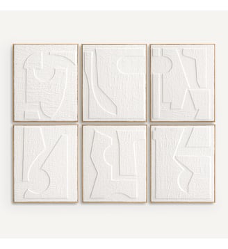 Set de 6 cadres en papier embossé - AM.PM - Blanc